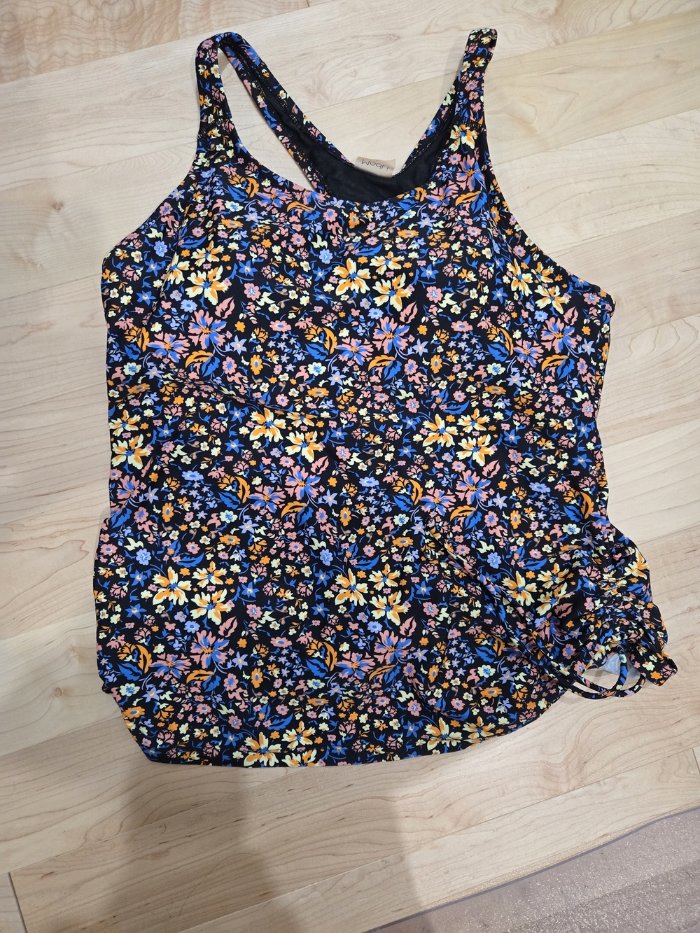 Floral Racerback Tank Top Swimsuit With Removable Cups
